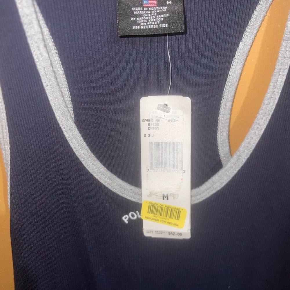 Polo by Ralph Lauren Navy and Gray Midi Dress